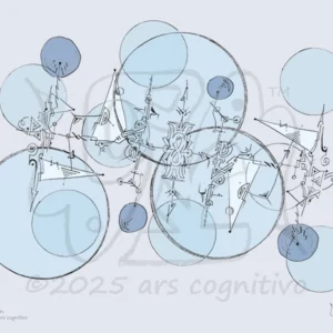 Like a many-masted ship, this piece floats on a sea of pulp heavy with graphite cargo.